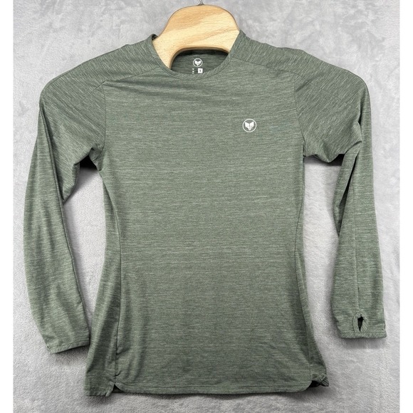 Alpha Forward AFWD Green Long Sleeve Women's Long  T-Shirt Top Size Small S - Picture 1 of 6